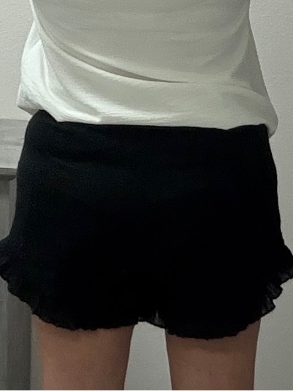 Rhythm. Black High-Waist Ruffle Hem Shorts - Picture 3 of 8